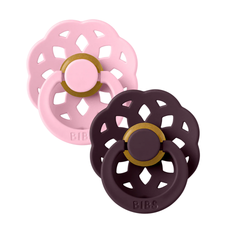 2 Tétines rondes colour Bohème | Rose-Plum - Bibs