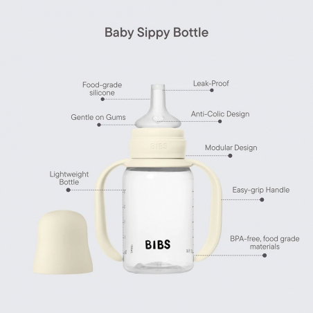 Biberon bec verseur en silicone 150 ml | Ivoire - Bibs