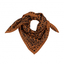Foulard Petit Format | Fond marron léopard noir