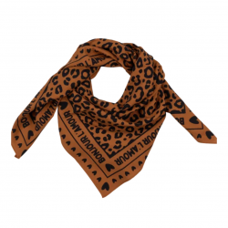 Foulard Grand Format | Fond marron léopard noir