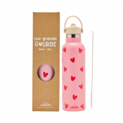 Gourde 600 ml | Cœurs rouge