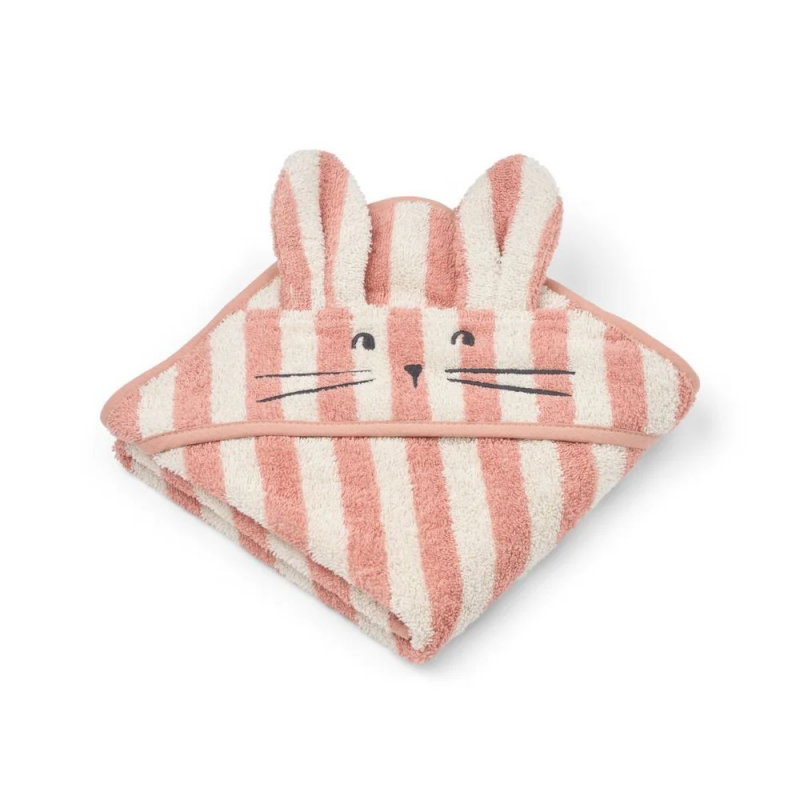 Cape de bain coton bio | Lapin corail