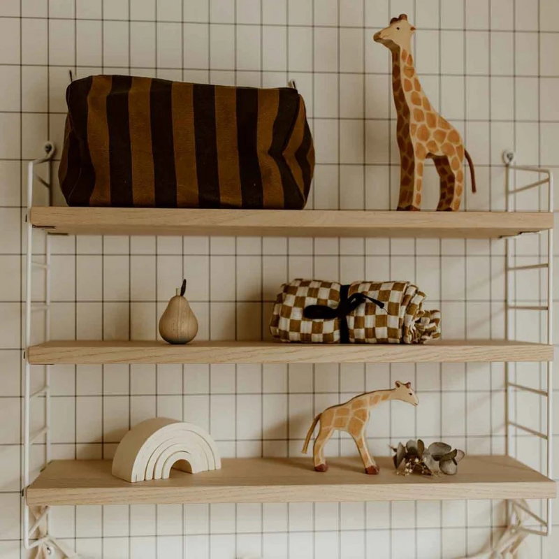 Trousse Vic | Rayures cumin/noir