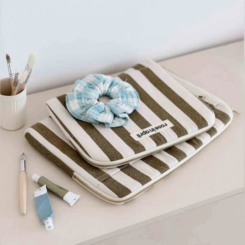 Pochette PC Octave | Olive/Greige