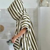 Poncho à rayures 4-6 ans | Kaki