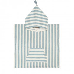 Poncho à rayures 4-6 ans | Bleu cloud