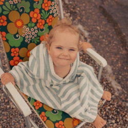 Poncho à rayures 4-6 ans | Bleu cloud