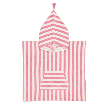 Poncho à rayures 4-6 ans | Strawberry - Rose in April
