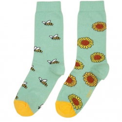 Chaussettes dépareillées abeilles et tournesols