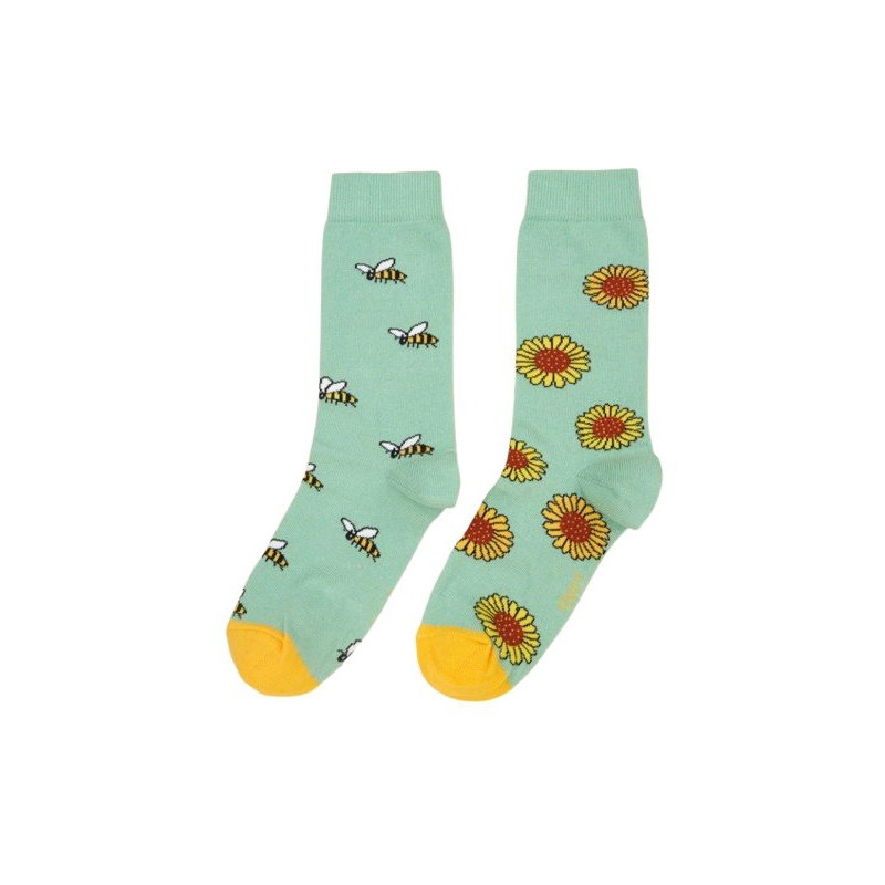 Chaussettes dépareillées abeilles et tournesols