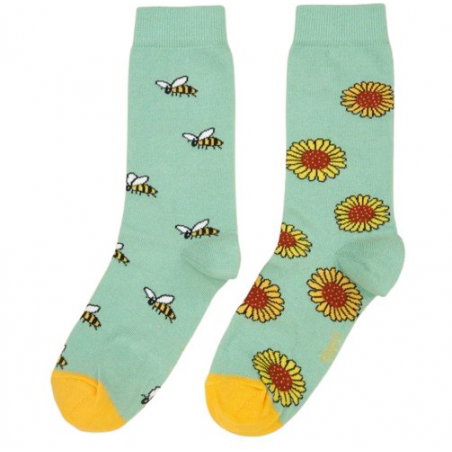 Chaussettes dépareillées abeilles et tournesols - Coucou Suzette