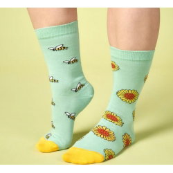 Chaussettes dépareillées abeilles et tournesols