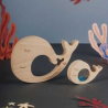 Jouet sensoriel | Baleine en bois et son bébé