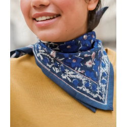 Foulard Petit format | Uma bleu cobalt