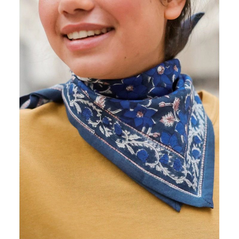 Foulard Petit format | Uma bleu cobalt
