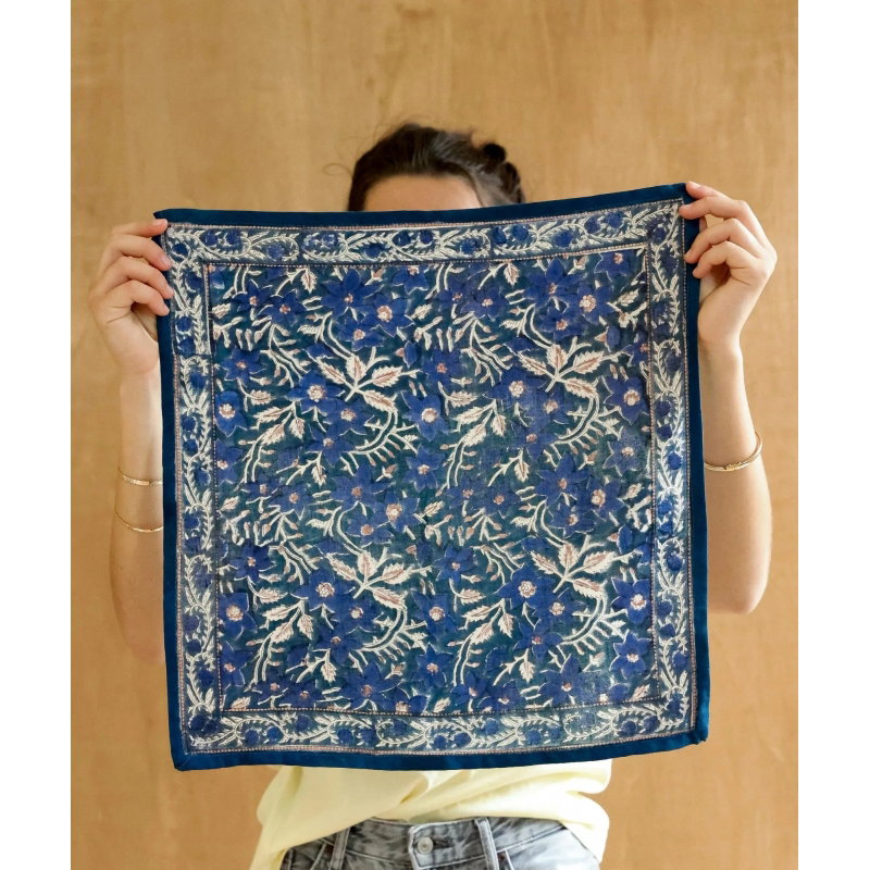 Foulard Petit format | Uma bleu cobalt