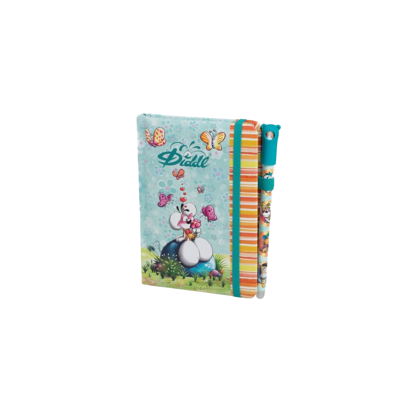 Carnet A6 et stylo Diddl | Bleu