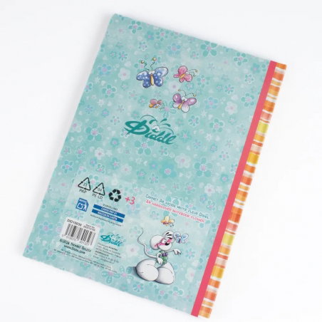 Carnet A4 rigide motif fleur Diddl - Diddl