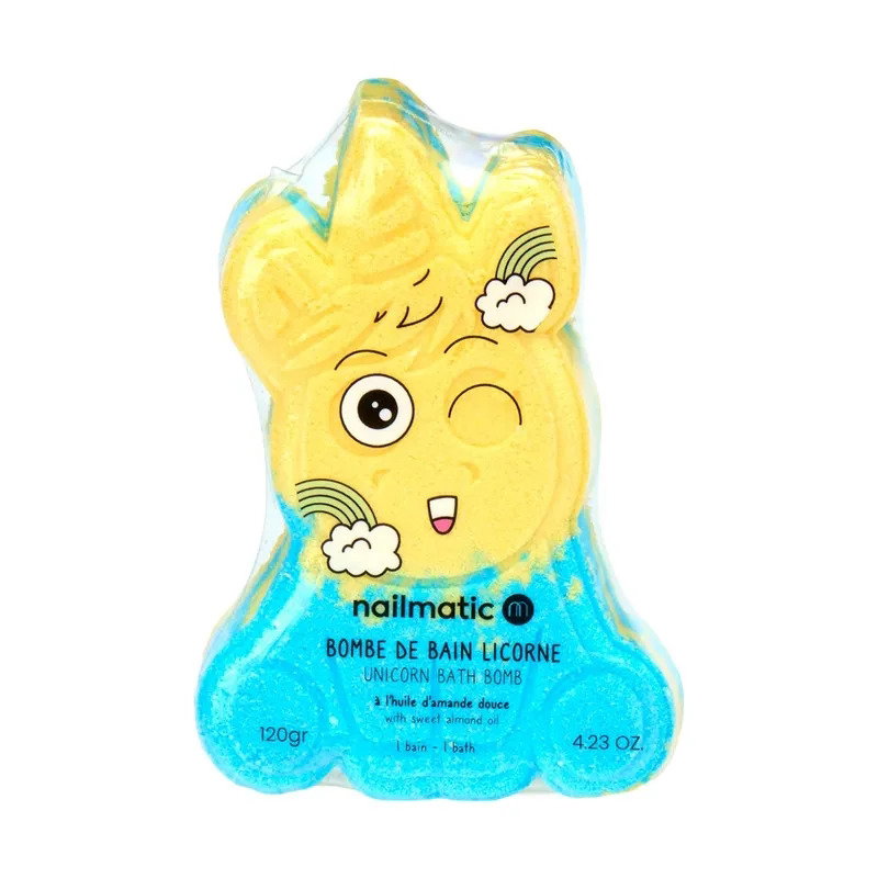 Bombe de bain Licorne | Jaune et Bleu