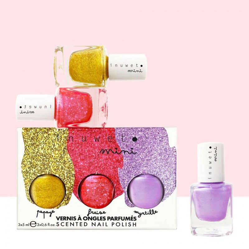 Coffret trio vernis à l'eau | Papaye, Fraise et Myrtille