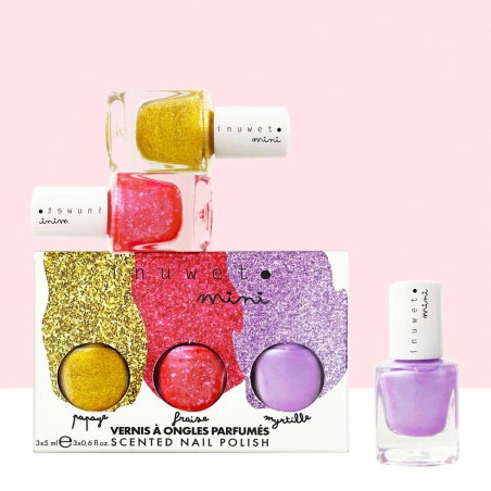Coffret trio vernis à l'eau | Papaye, Fraise et Myrtille - Inuwet