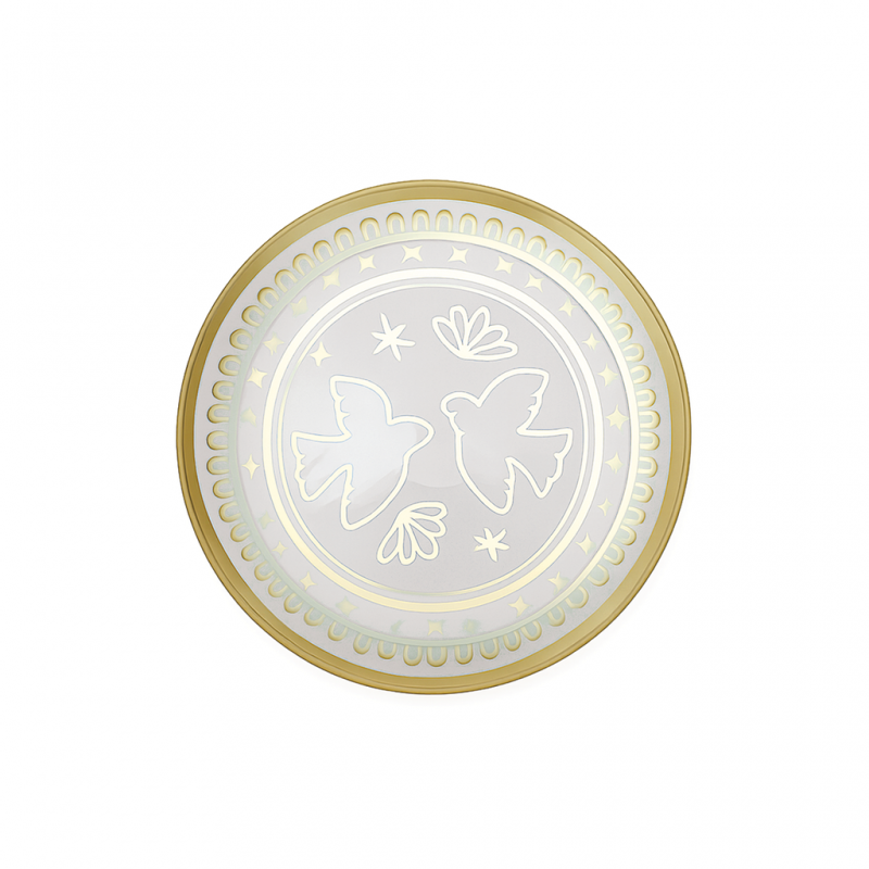 Assiette verre 15 cm | Amour colombe