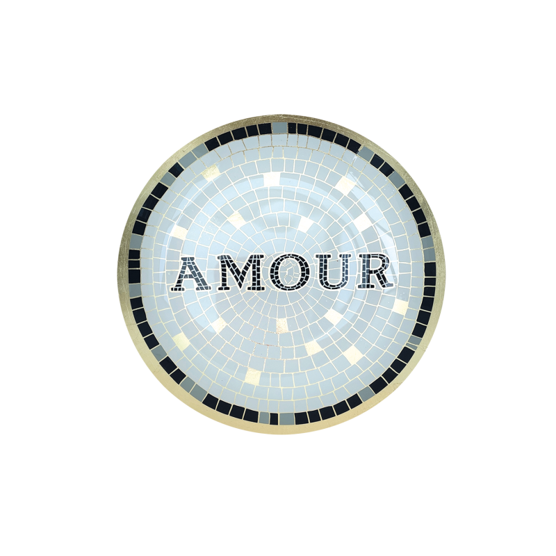 Assiette verre 15 cm | Amour