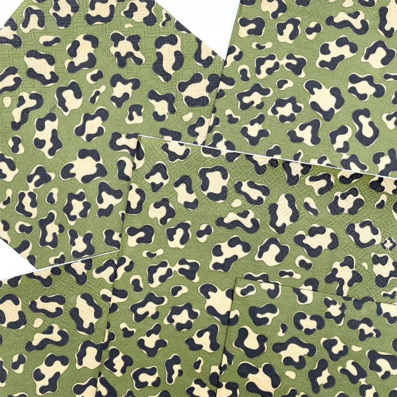 Serviette papier | Léopard kaki