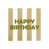 Serviette papier | Happy birthday rayure beige
