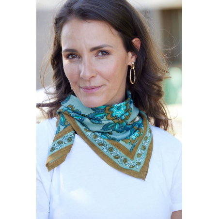 Petit Foulard Indien | Jakarta Vert - Bonheur du jour
