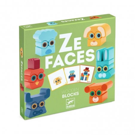Blocs en bois | Ze Faces - Djeco