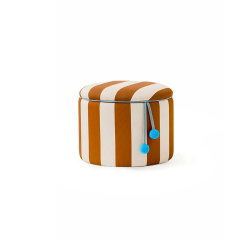 Mini-pouf rond | Rayures Caramel - Kid's concept