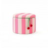 Mini-pouf rond | Rayures Rose