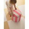 Mini-pouf rond | Rayures Rose