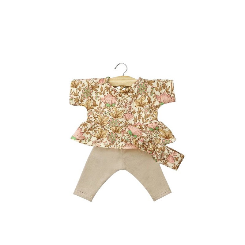 Ensemble Ophélia | Top en gaze de coton et legging Indienne rosée avec headband