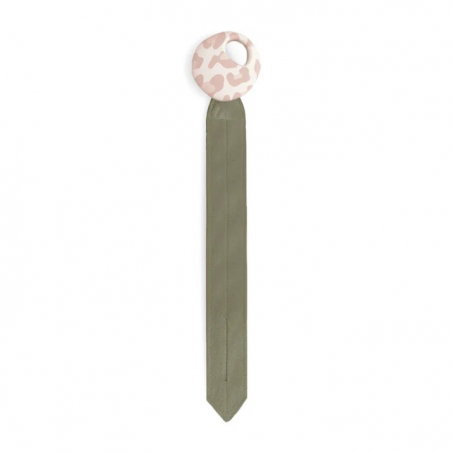 Attache tétine "Pebble" | Kaki/Graou Pink - Elhée