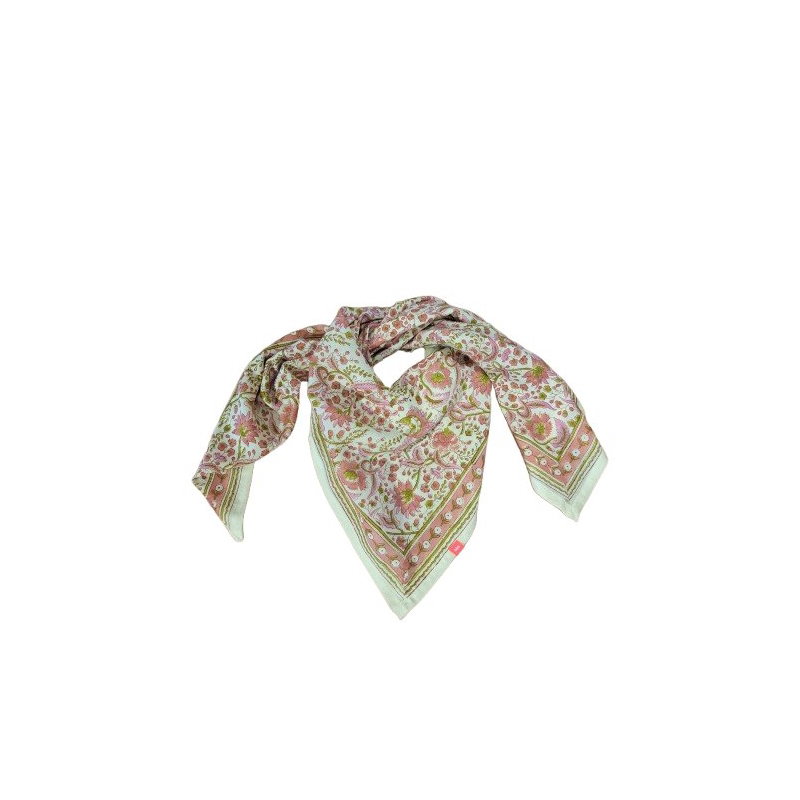 Foulard Grand format | Haydee sorbet rose pistache