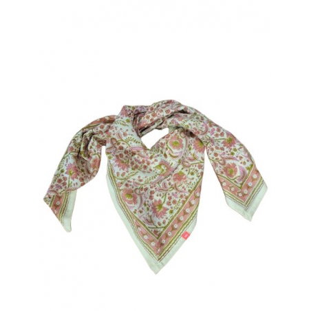 Foulard Grand format | Haydee sorbet rose pistache - Bëllemme