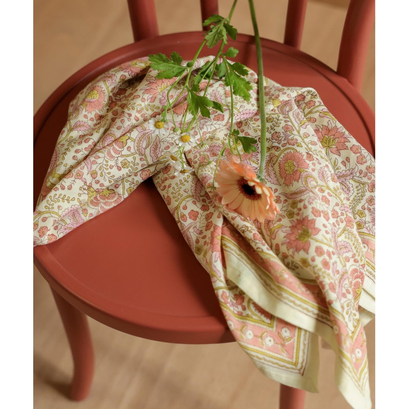 Foulard Grand format | Haydee sorbet rose pistache