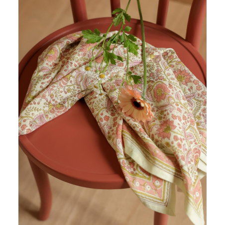 Foulard Grand format | Haydee sorbet rose pistache - Bëllemme