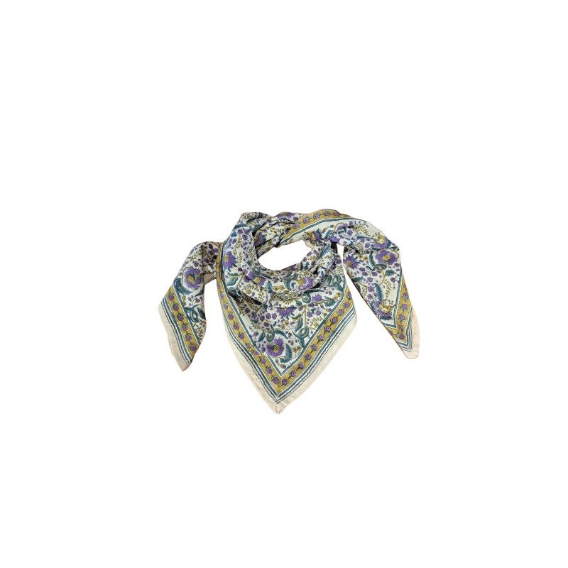 Foulard Grand format | Haydee sorbet citron vert violette