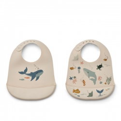 Lot de 2 bavoirs silicone | Creatures de la mer