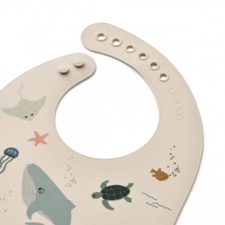 Lot de 2 bavoirs silicone | Creatures de la mer - Liewood
