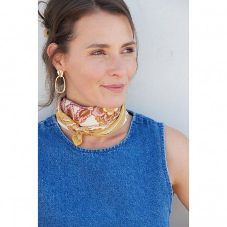 Petit Foulard Indien | Jakarta rose - Bonheur du jour