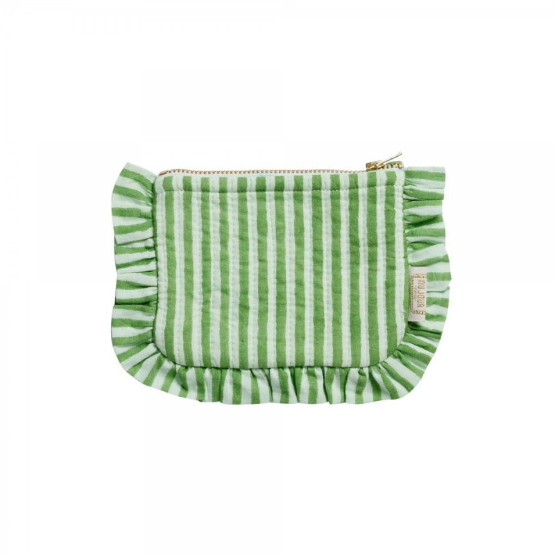 Petite Pochette à volants | Rayures green