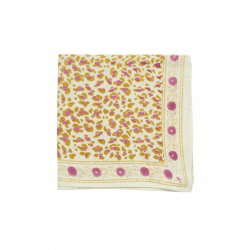 Foulard Indien | Leopard Ecru/kiwi - Bonheur du jour