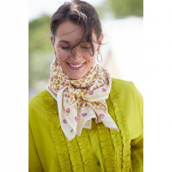 Foulard Indien | Leopard Ecru/kiwi