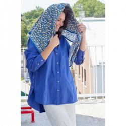 Foulard Indien | Leopard Bleu klein