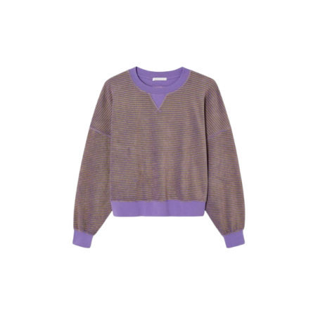 Sweat femme Fuxom | Rayures Prune - American Vintage Femme