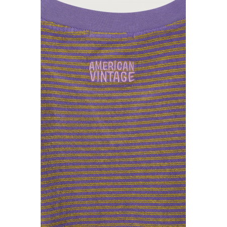 Sweat femme Fuxom | Rayures Prune - American Vintage Femme